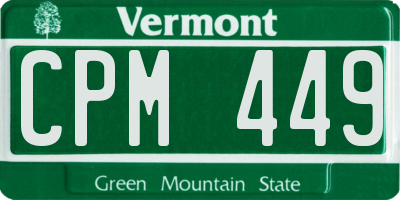 VT license plate CPM449