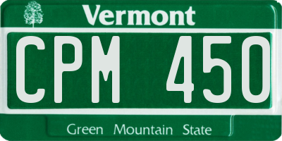 VT license plate CPM450