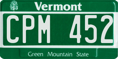 VT license plate CPM452