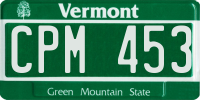 VT license plate CPM453