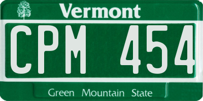 VT license plate CPM454