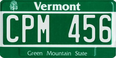 VT license plate CPM456