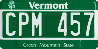 VT license plate CPM457