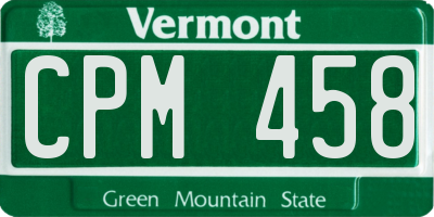 VT license plate CPM458