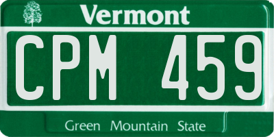 VT license plate CPM459