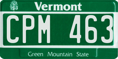 VT license plate CPM463