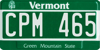 VT license plate CPM465