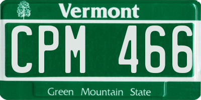 VT license plate CPM466