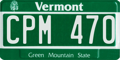 VT license plate CPM470