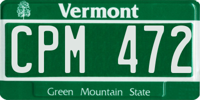 VT license plate CPM472