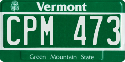 VT license plate CPM473