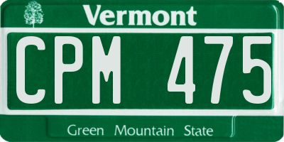 VT license plate CPM475