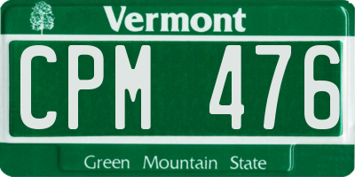 VT license plate CPM476