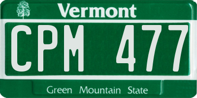 VT license plate CPM477