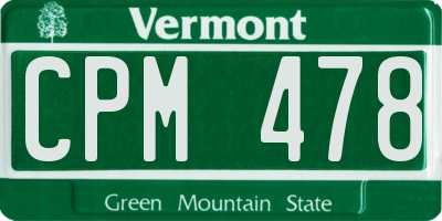 VT license plate CPM478