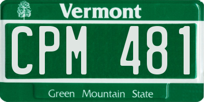 VT license plate CPM481