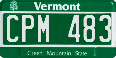 VT license plate CPM483