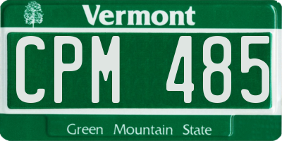 VT license plate CPM485