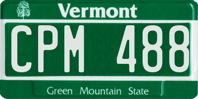 VT license plate CPM488