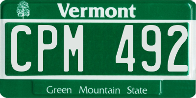 VT license plate CPM492