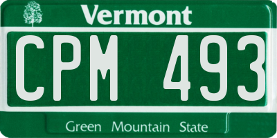 VT license plate CPM493