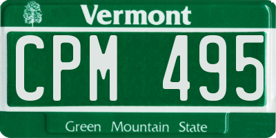VT license plate CPM495