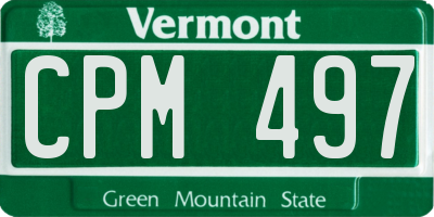 VT license plate CPM497