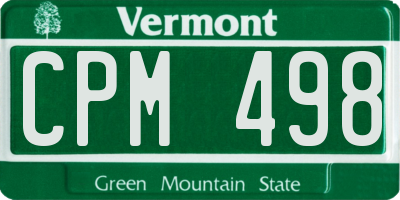 VT license plate CPM498