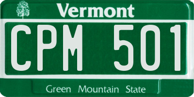 VT license plate CPM501