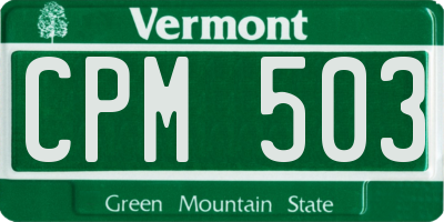 VT license plate CPM503