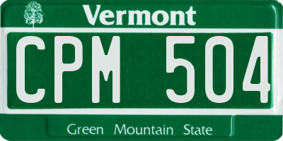 VT license plate CPM504