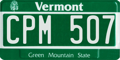 VT license plate CPM507