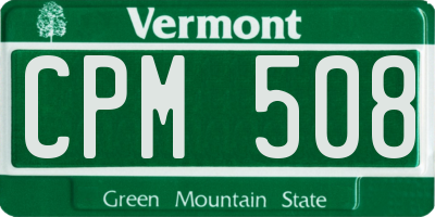 VT license plate CPM508
