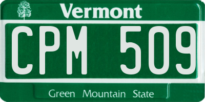 VT license plate CPM509