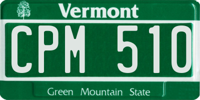 VT license plate CPM510