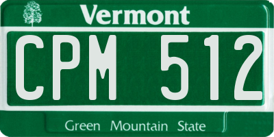 VT license plate CPM512