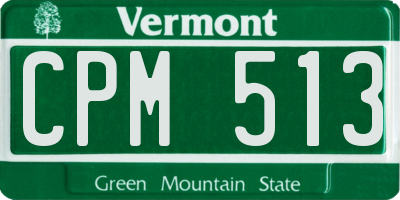 VT license plate CPM513