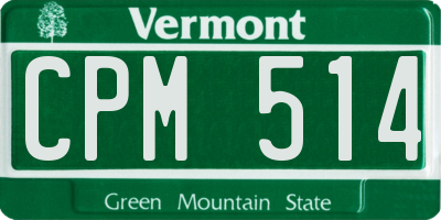 VT license plate CPM514