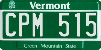 VT license plate CPM515