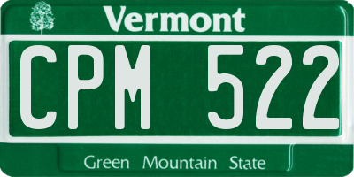 VT license plate CPM522