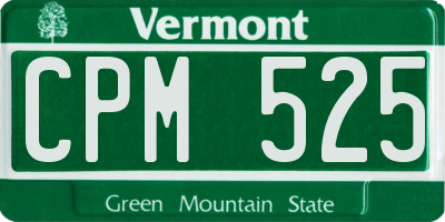VT license plate CPM525