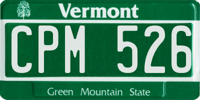 VT license plate CPM526