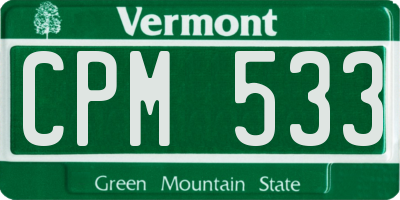 VT license plate CPM533