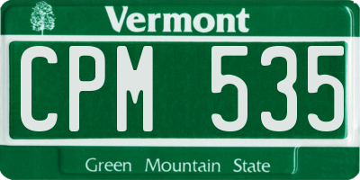 VT license plate CPM535