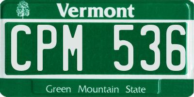 VT license plate CPM536