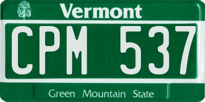 VT license plate CPM537
