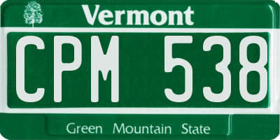 VT license plate CPM538