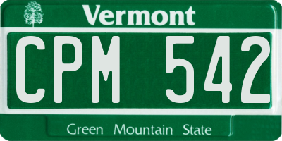 VT license plate CPM542