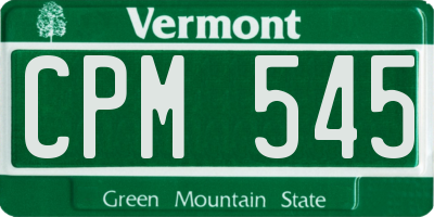 VT license plate CPM545