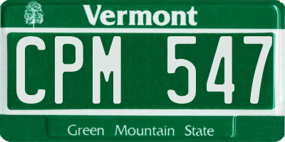 VT license plate CPM547